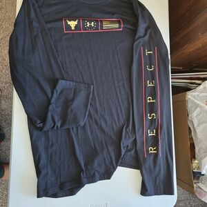 Under Armour Black Long Sleeve Shirt with Graphic and Text